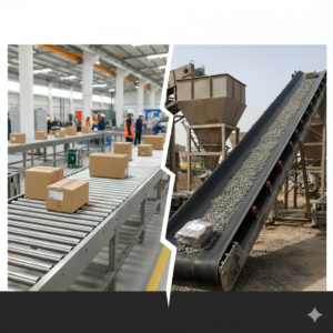 میز رولیک و نوارنقاله در یک خط تولید